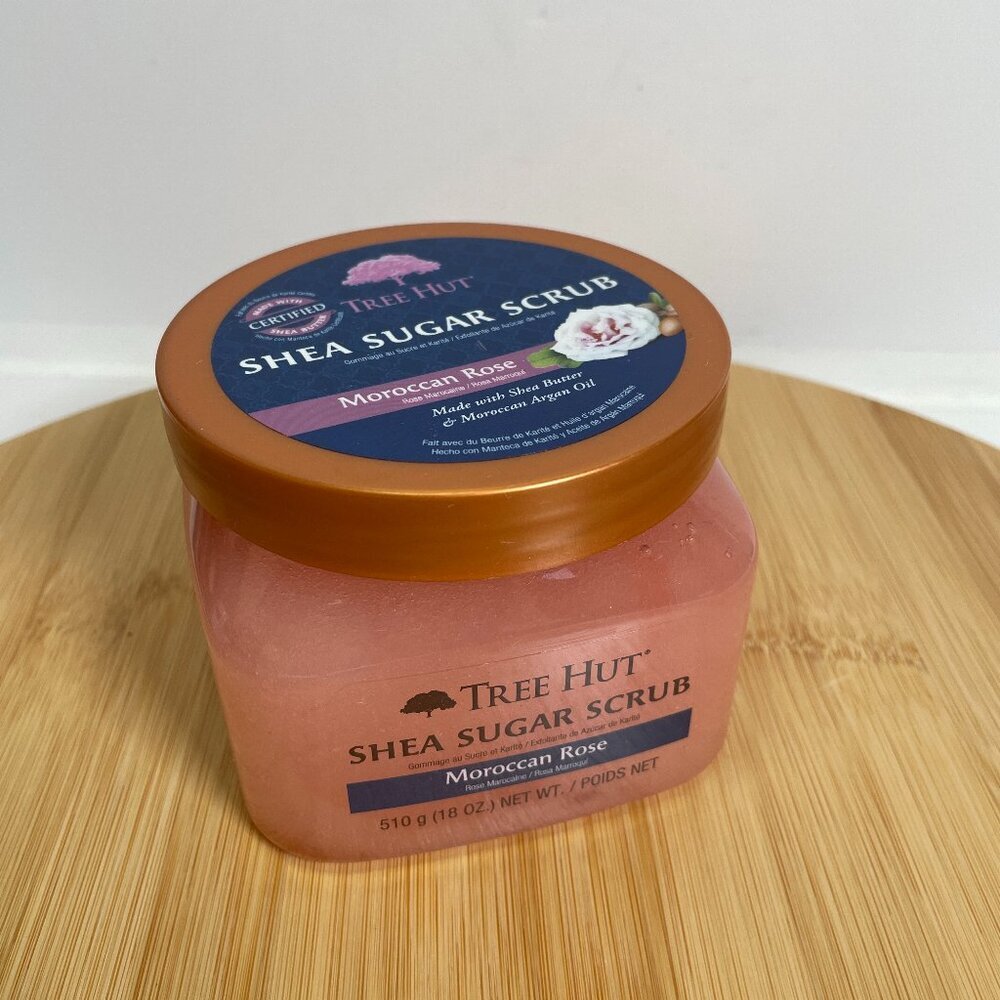 Tree Hut Moroccan Rose Shea Sugar Scrub 18 oz Exfoliating Hydrating Skin Care